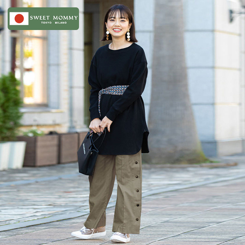 sweetmommy日本孕妇托腹宽松阔腿裤 SweetMommy海外孕妇阔腿裤