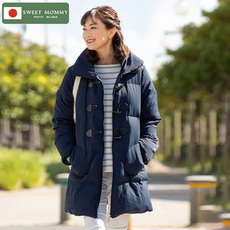 Пальто для беременных sweetmommy日本加厚羽绒服孕妇装中长款外套大衣两用防寒挡风纯色