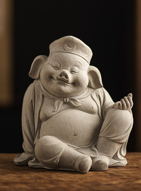 鱼缸造景装饰水泥猪八戒中式水族仿石像天蓬元帅人物流水沉水摆件