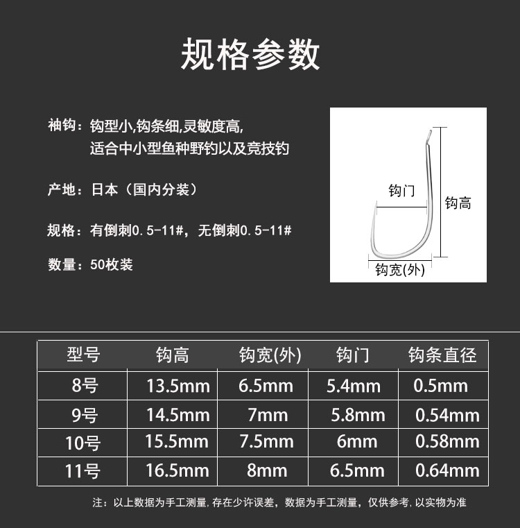 罗非白袖黑坑飞鱼袖暴力飞磕袖成品子线罗非子线无倒刺袖钩罗非钩-图2