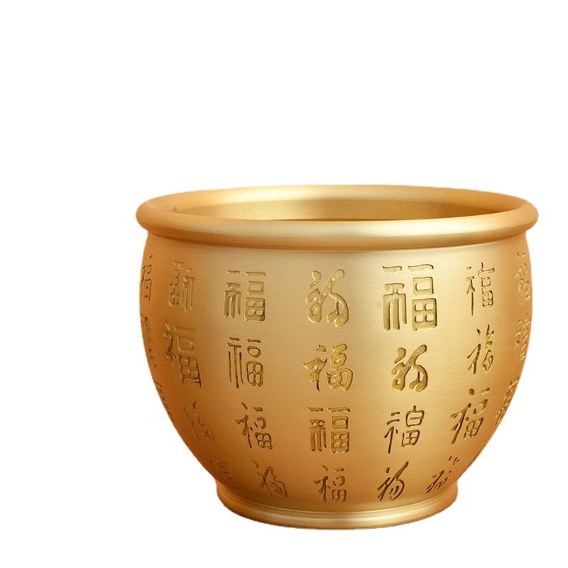 小百福缸黄铜聚宝盆米缸招财缸桌面小铜缸摆件黄铜米缸国学摆件,淘宝优惠券,粉丝福利购,淘宝优惠卷