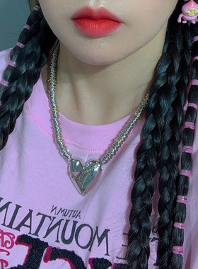 欧美修补情侣项链爱心镂空气质