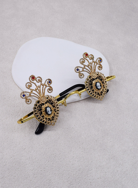 欧美复古宫廷风镶钻爱心美人头墨镜女中古夸张气质凹造型拍照墨镜