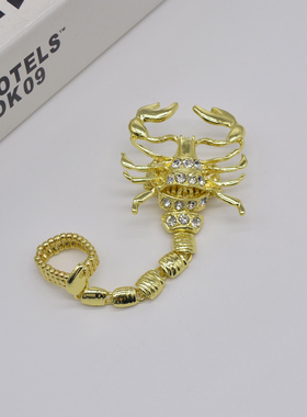 夸张个性设计蝎子闪钻ins戒指