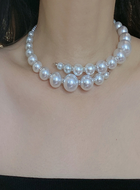 珍珠串珠女开口不规则项圈项链