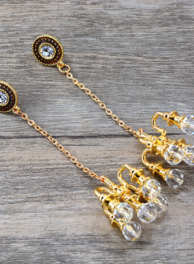 2020新款欧美复古宫廷水晶耳环