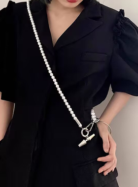 甜酷珍珠腰链女斜挎链条