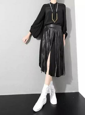 跳舞荔枝纹半身裙腰带秋冬新品