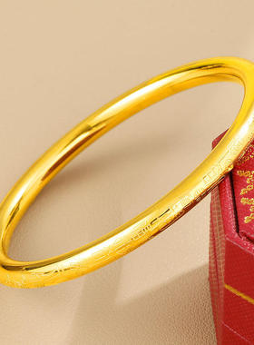 中国风钛钢古法传承福字手镯女转运时尚高级感实心手环个性送礼