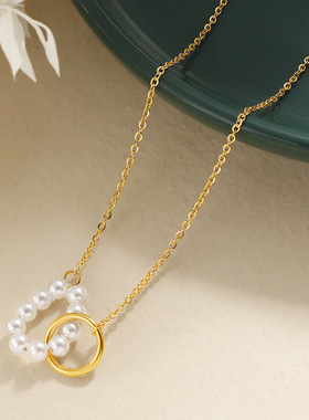 法式简约珍珠项链4435