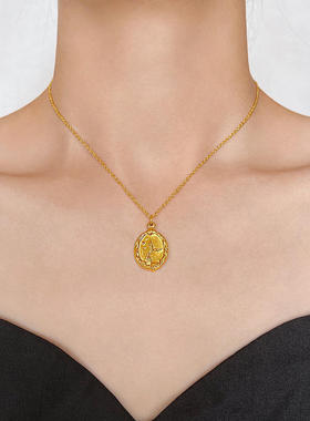 美人鱼项链女爱丽儿公主吊坠双面锁骨链高级设计感小众送女友礼物