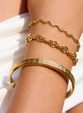 欧美不锈钢首饰手链女生轻奢高级