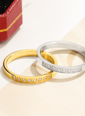 欧美跨境爆款CNC镶钻戒指