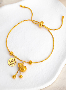 福字葫芦钛钢手链女30