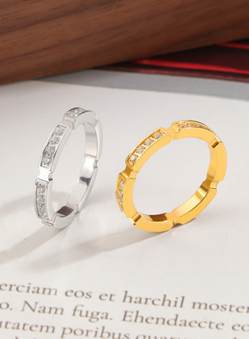 轻奢锆石钛钢对戒2151