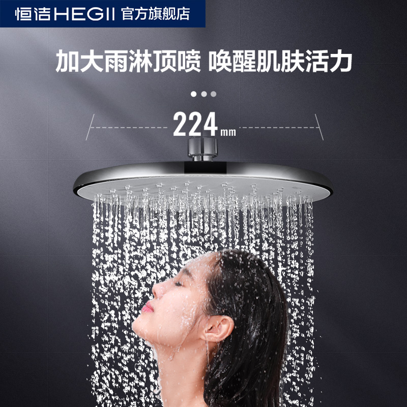 HEGII/恒洁卫浴淋浴器花洒套花洒卫生间白色明装家用沐淋雨浴916 - 图2