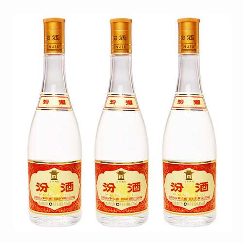 汾酒 53度黄盖玻汾 475ml*3瓶 高度汾 山西杏花村清香型口粮白酒 - 图0