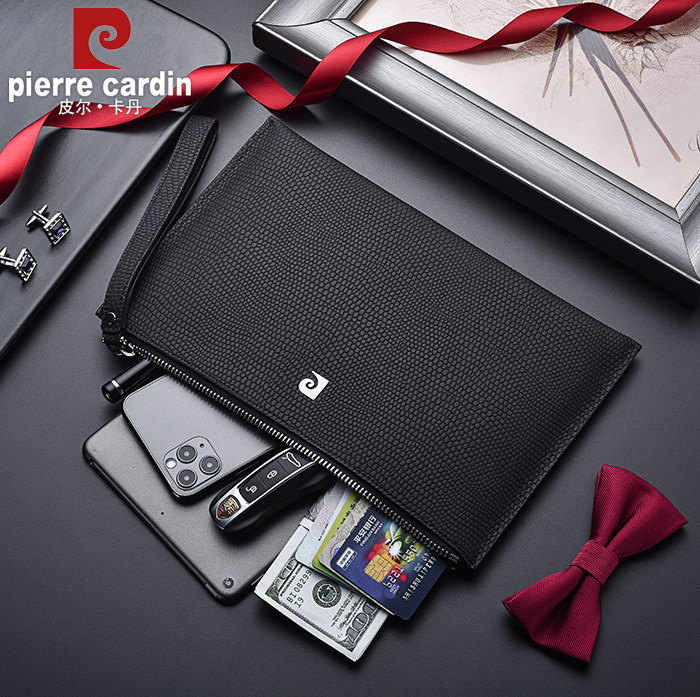 皮尔卡丹男士信封包头层牛皮手抓包 皮尔卡丹洪川男士包袋