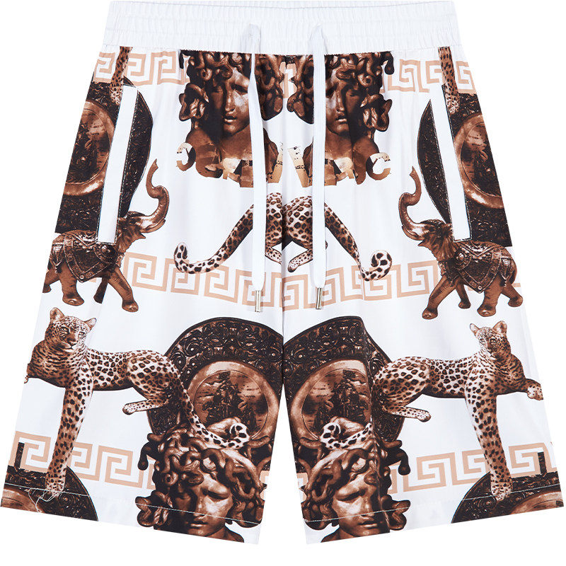 ZOUK男士裤子2022新款希腊印花高档欧货短裤男潮牌复古休闲五分裤,淘宝优惠券,粉丝福利购,淘宝优惠卷