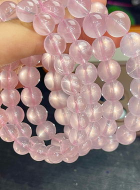 天然星光粉水晶手链单圈淡粉手串女温柔百搭送闺蜜女友礼物1