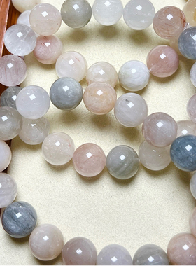 无优化天然彩兔毛手链 单圈水晶手串男女日常佩戴饰品简约礼物