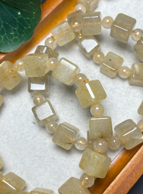 天然水晶方糖手链女款单圈