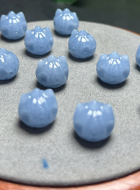 天使石南瓜怪兽珠子diy雕刻小怪兽头手工串手链水晶饰品