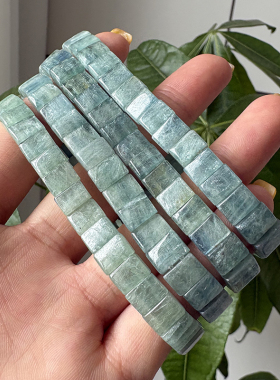 木与海天然绿蓝晶蓝绒晶手串女款