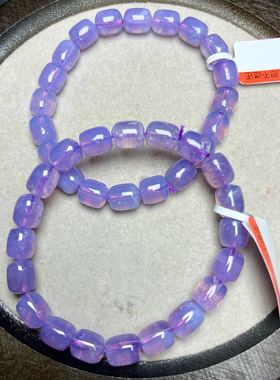 天然紫玉晶桶珠手链单圈女款紫玉水晶手串礼物百搭饰品全新