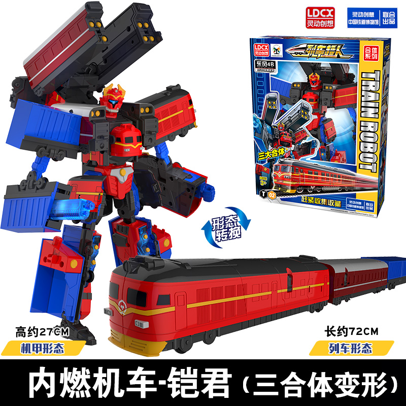 列车超人复兴号天焰二合体变形机器人火车动高铁儿童玩具男孩金刚 - 图2