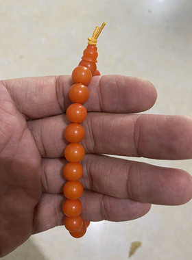 桔红色菩提根手串手链天然材质做色女款链子约9MM