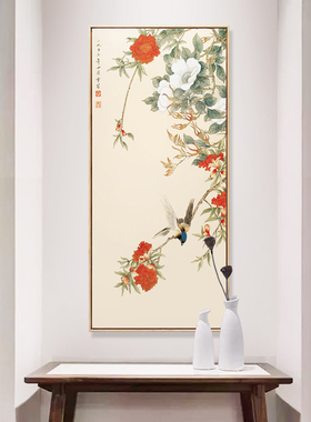 新中式风花鸟过道玄关茶室国画
