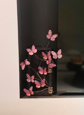 蝴蝶相框桌面摆件高级感小众客厅玄关电视柜装饰品新家氛围感好物