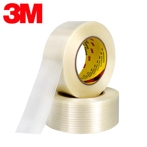 3m8915玻璃纤维胶带强力条纹3m纤维胶带透明无痕单面耐高温模型固定抗拉电器捆扎重物捆绑高粘撕下不留残胶 - 图0