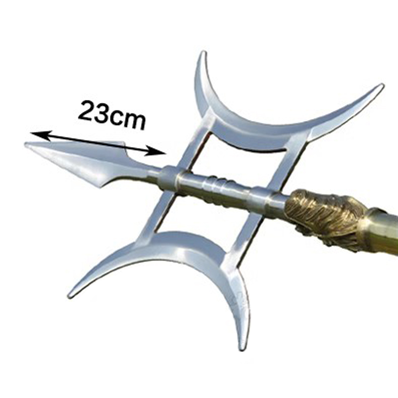 方天画戟可拆卸双戟双月天戟双面未开刃不锈钢兵器十八般武器-图1