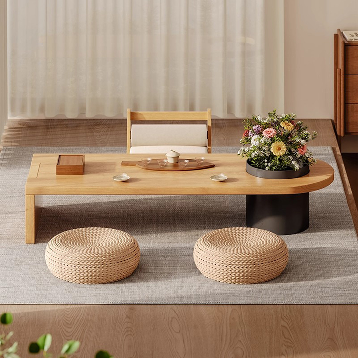 榻榻米茶桌北欧简约实木茶几小户型客厅家用轻奢设计感炕几飘窗几,淘宝优惠券,粉丝福利购,淘宝优惠卷