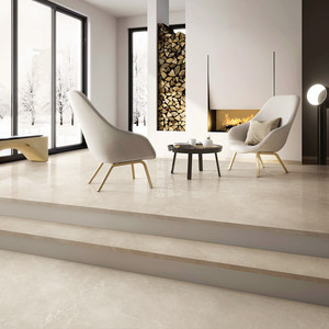 简一大理石瓷砖非洲米黄经典米黄色现代风客餐厅地砖