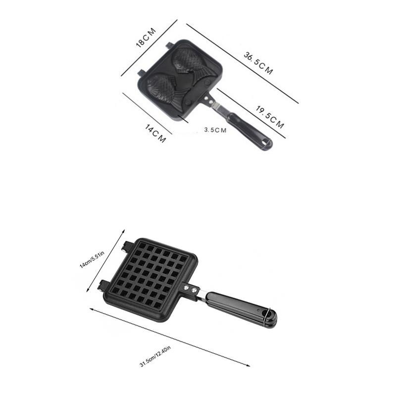 Waffle Maker Machine DIY Non-Stick Metal Pan Cake Oven Fish- - 图2