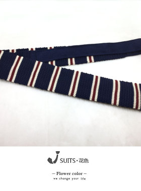 条纹针织平头毛线男女休闲日常