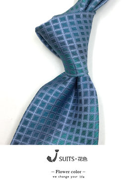 真丝窄版桑蚕丝提花复古小领带咖色条纹绿色蓝色上班公务员领带
