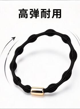 简约韩版黑咖豆豆弹力马尾发圈