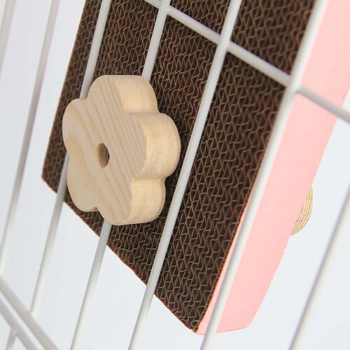 笼用固定猫抓板兔磨爪器瓦楞纸加密加硬猫抓垫实木猫咪玩具兔用品 - 图2