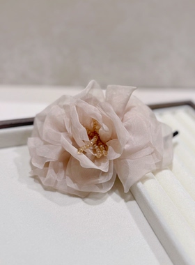 温柔花朵珍珠头发抓夹女高级感2026新款鲨鱼夹后脑勺盘发夹子发饰