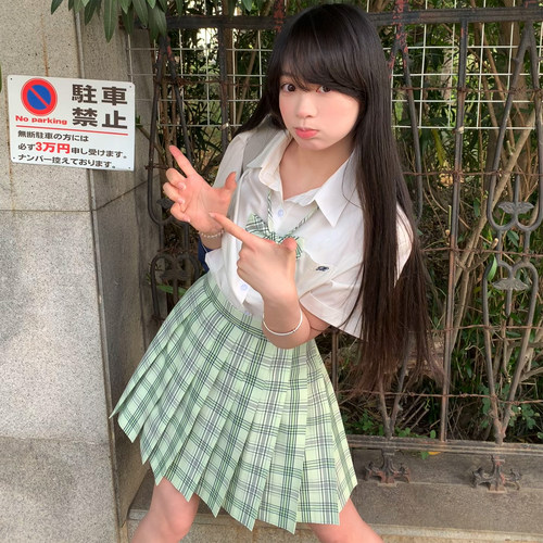 【小茶茶】栗花熊原创正版jk制服格裙校供学院风绿百褶裙学生女夏 - 图3