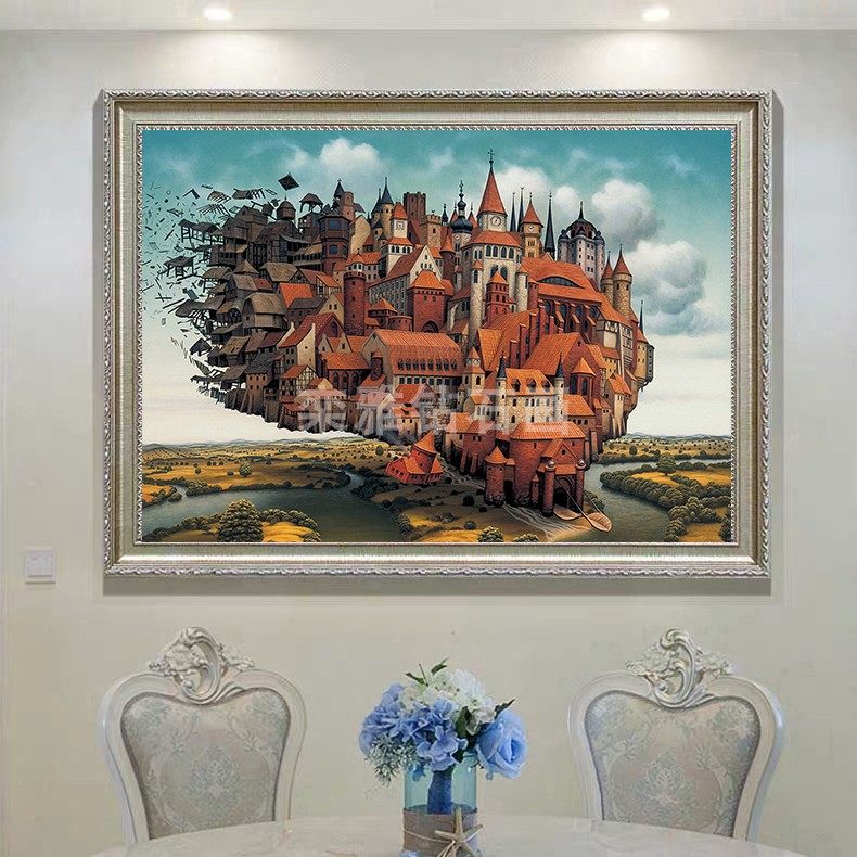 新款DIY方钻满钻钻石画天空之城飞城手工贴钻点钻十字绣钻石绣,淘宝优惠券,粉丝福利购,淘宝优惠卷