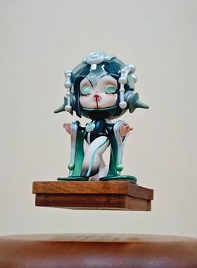 会飞的手办展示台磁悬浮旋转摆件潮玩产品玩偶盲盒动态实木质创意