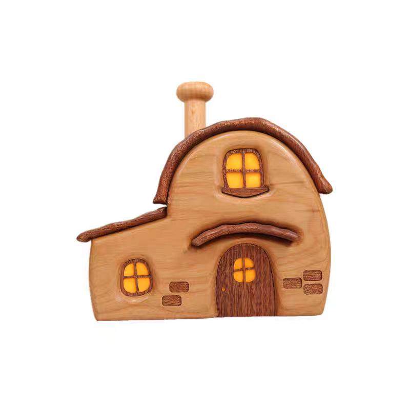 可爱小房子摆件实木质荧光夜光潮玩配件微景观木屋创意桌面礼物,淘宝优惠券,粉丝福利购,淘宝优惠卷