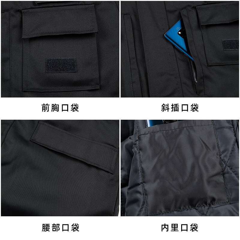 保安服冬装套装男棉衣黑色作训斜纹藏蓝网格加厚大衣棉袄训练裤服,淘宝优惠券,粉丝福利购,淘宝优惠卷