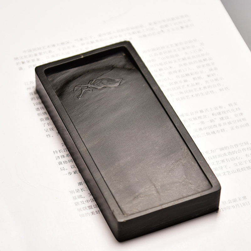 匠心非遗名师砚台/一叶知秋/歙砚龙尾山老坑叶九坑眉纹高档四大名砚之老坑原石砚台雕刻文房四宝收藏送礼佳品