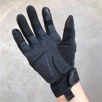 New aramid needle weaver and goat leather splicing black spring autummy winter full finger tactical gloves